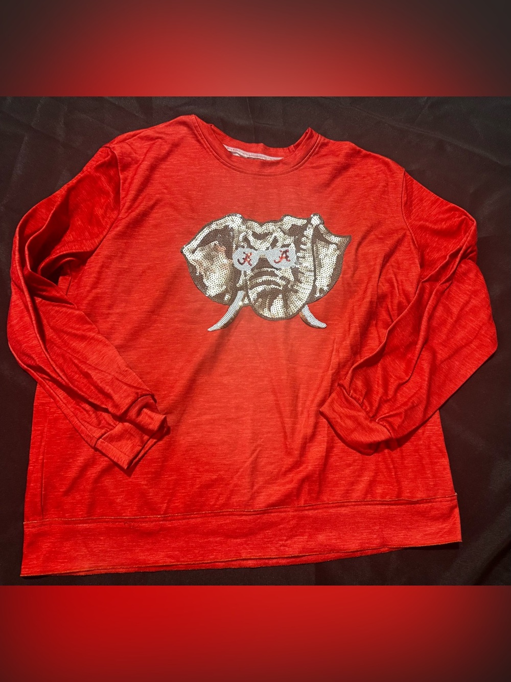 Red Sequin Elephant Crewneck Sweatshirt